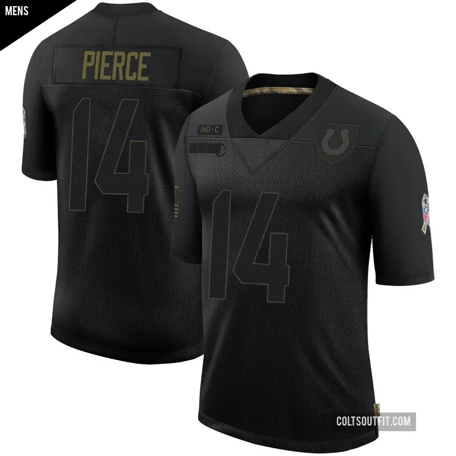 Men's Indianapolis Colts ＃14 Alec Pierce Black Limited 2020 Salute To Service Jersey