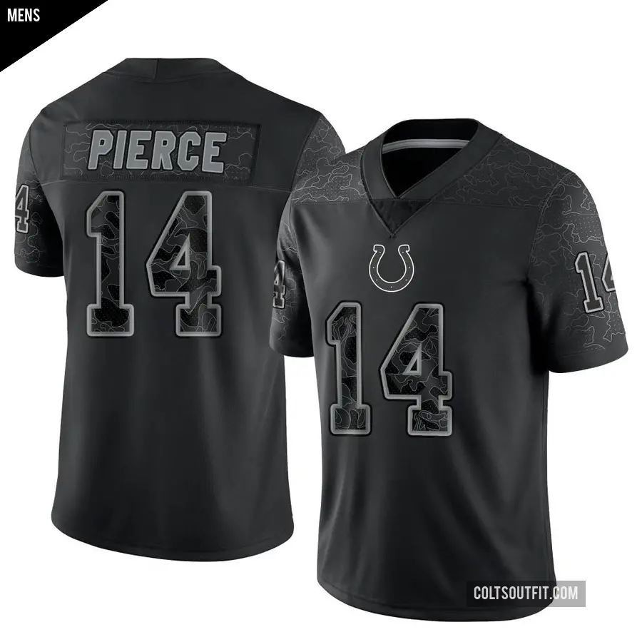 Men's Indianapolis Colts ＃14 Alec Pierce Black Limited Reflective Jersey