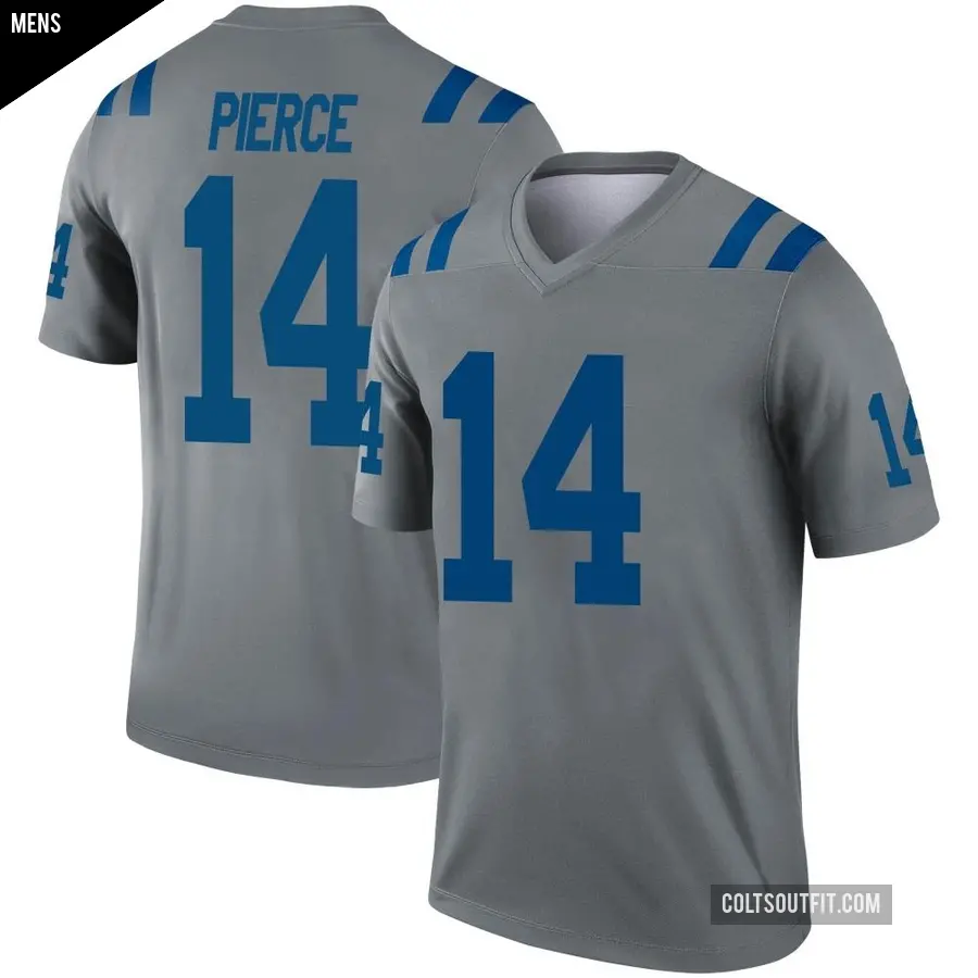 Men's Indianapolis Colts ＃14 Alec Pierce Gray Legend Inverted Jersey