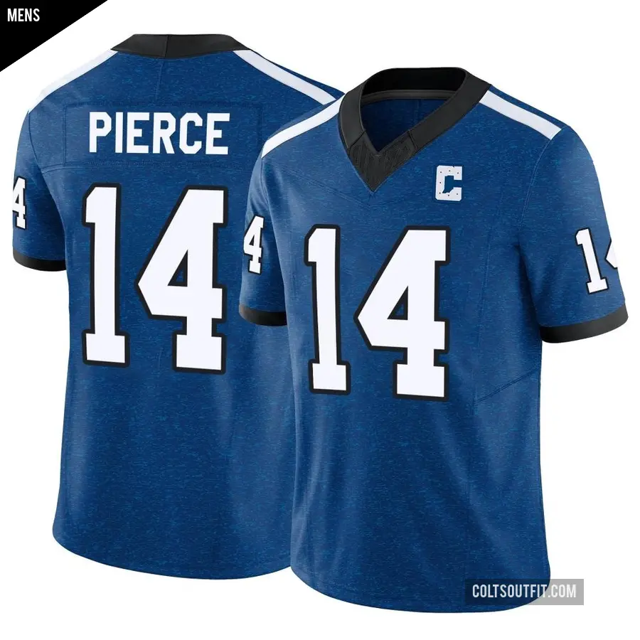 Men's Indianapolis Colts ＃14 Alec Pierce Royal Limited Indiana Nights Alternate Vapor F.U.S.E. Jersey