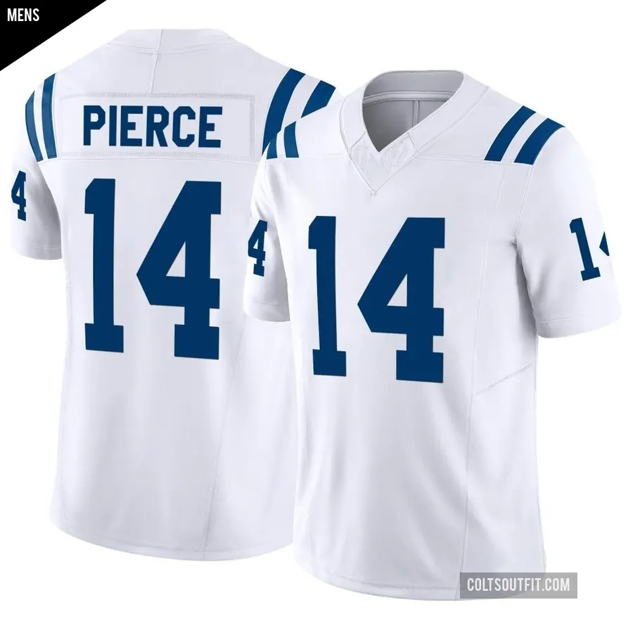 Men's Indianapolis Colts ＃14 Alec Pierce White Limited Vapor F.U.S.E. Jersey