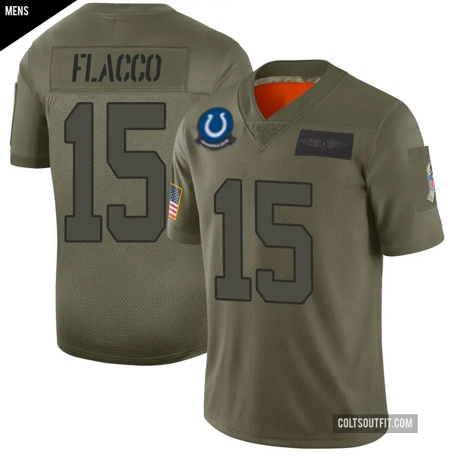 Men's Indianapolis Colts ＃15 Joe Flacco Camo Limited 2019 Salute to Service Jersey