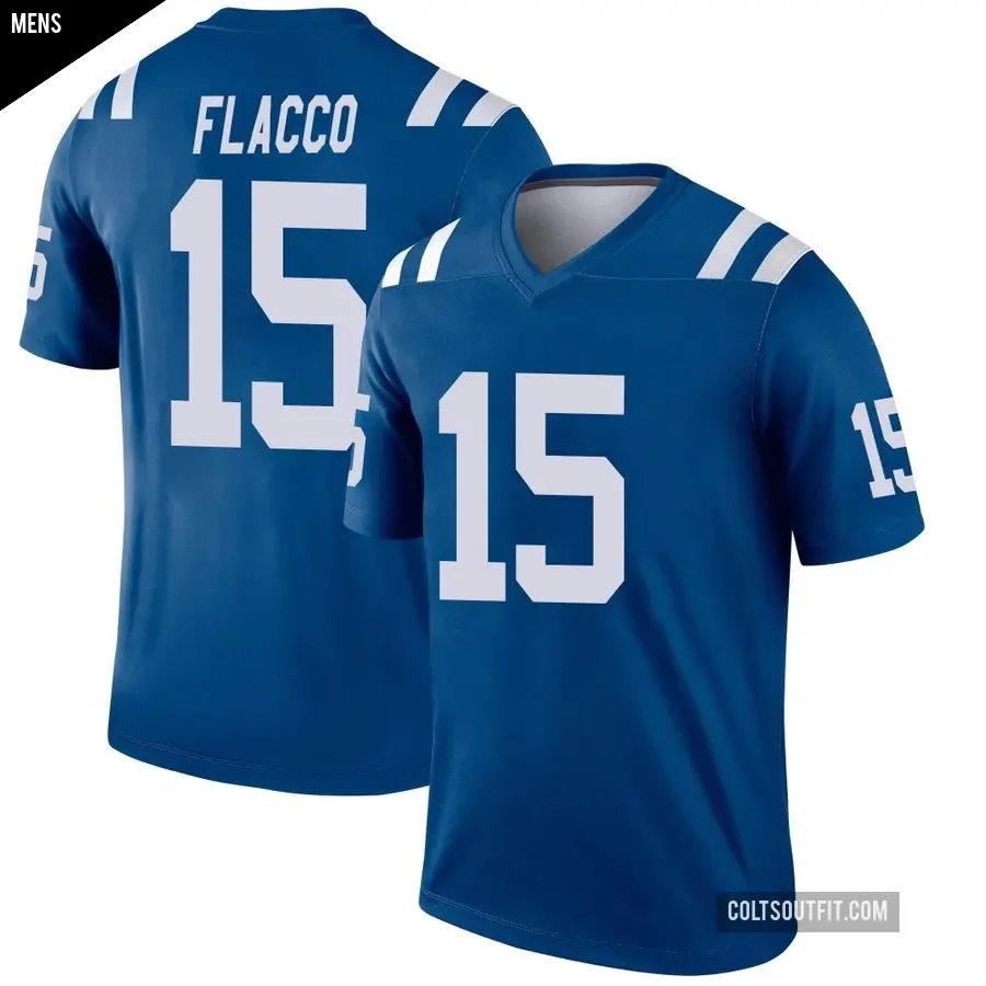 Men's Indianapolis Colts ＃15 Joe Flacco Royal Legend Jersey