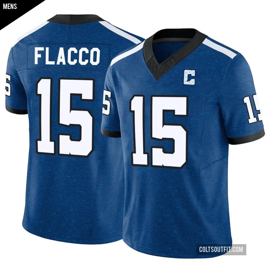 Men's Indianapolis Colts ＃15 Joe Flacco Royal Limited Indiana Nights Alternate Vapor F.U.S.E. Jersey