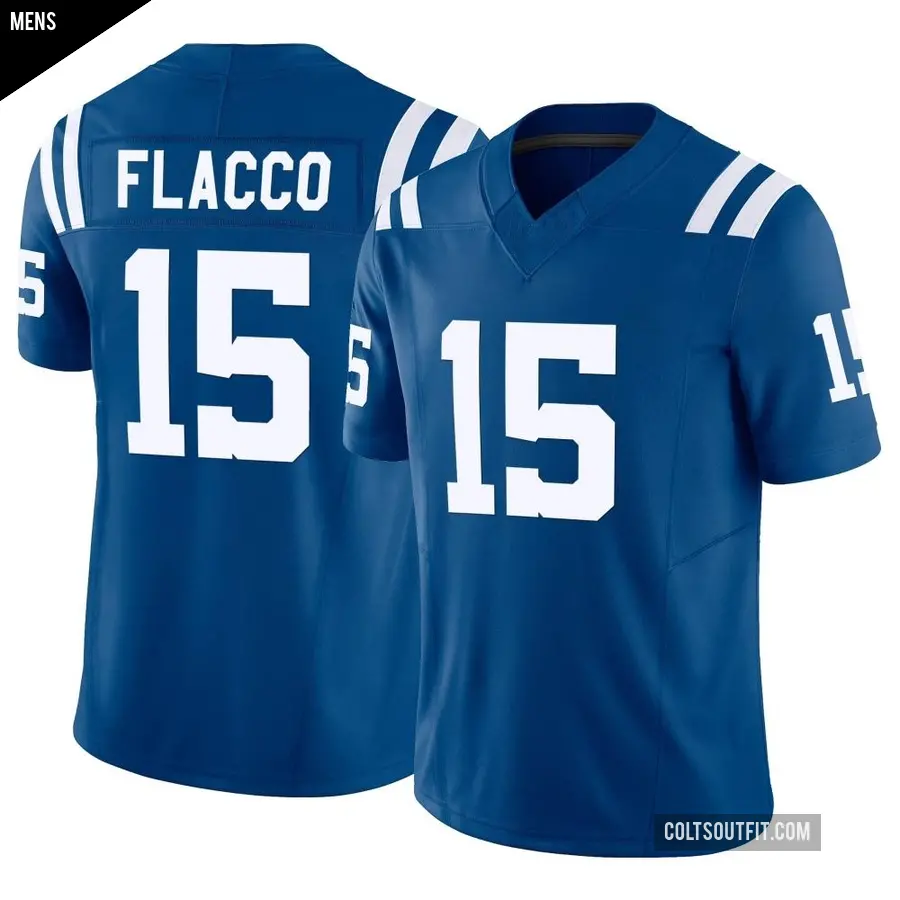 Men's Indianapolis Colts ＃15 Joe Flacco Royal Limited Vapor F.U.S.E. Jersey