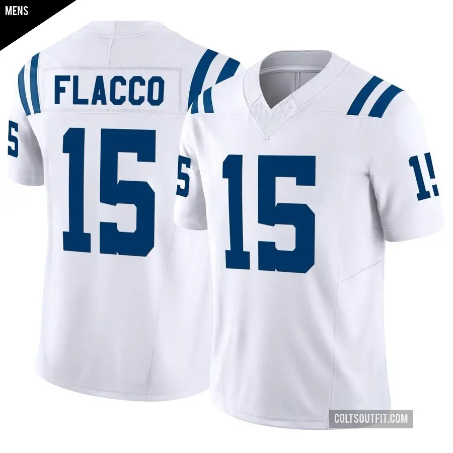 Men's Indianapolis Colts ＃15 Joe Flacco White Limited Vapor F.U.S.E. Jersey