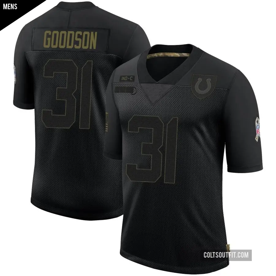 Men's Indianapolis Colts ＃31 Tyler Goodson Black Limited 2020 Salute To Service Jersey