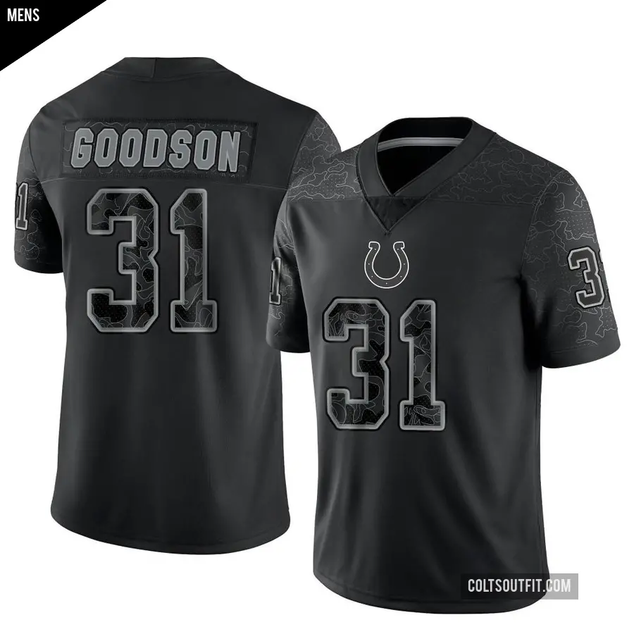 Men's Indianapolis Colts ＃31 Tyler Goodson Black Limited Reflective Jersey