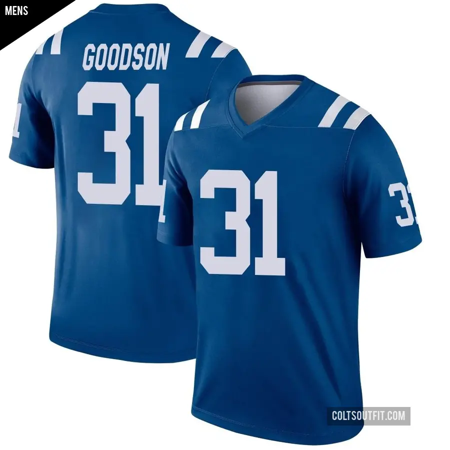 Men's Indianapolis Colts ＃31 Tyler Goodson Royal Legend Jersey