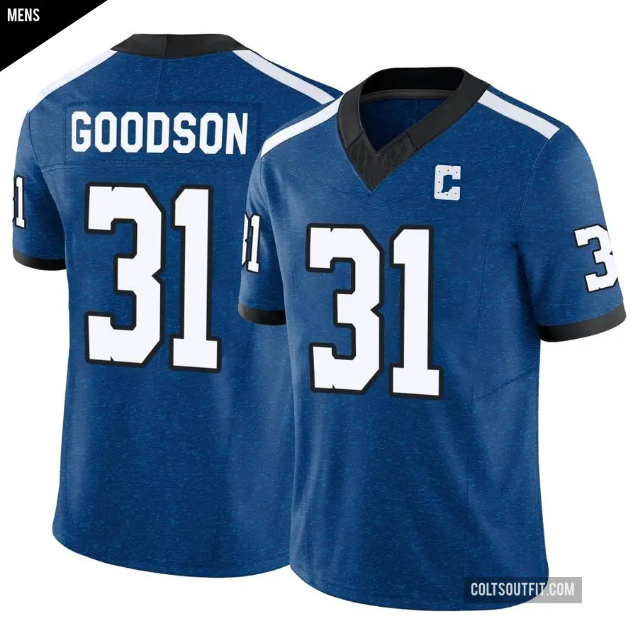 Men's Indianapolis Colts ＃31 Tyler Goodson Royal Limited Indiana Nights Alternate Vapor F.U.S.E. Jersey