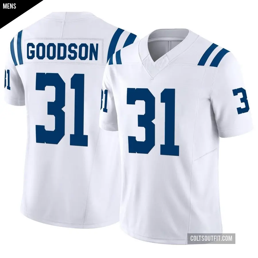 Men's Indianapolis Colts ＃31 Tyler Goodson White Limited Vapor F.U.S.E. Jersey