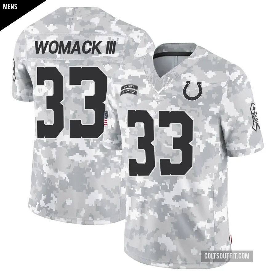 Men's Indianapolis Colts ＃33 Samuel Womack III Arctic Camo Limited 2024 Salute to Service Jersey