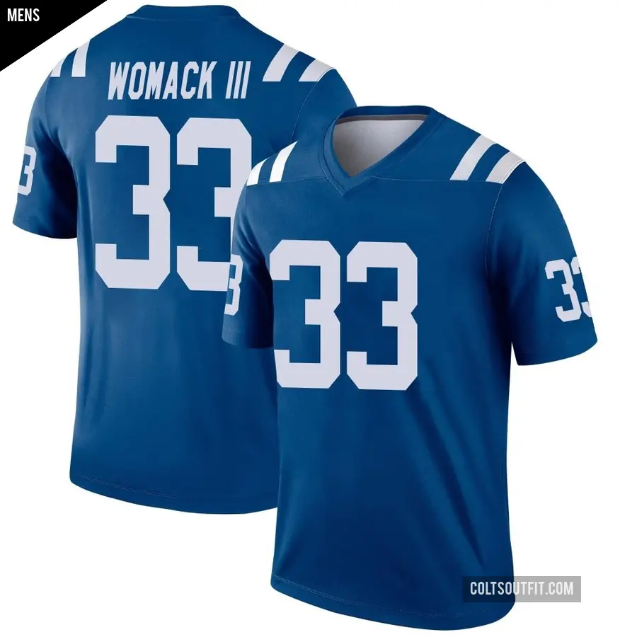 Men's Indianapolis Colts ＃33 Samuel Womack III Royal Legend Jersey