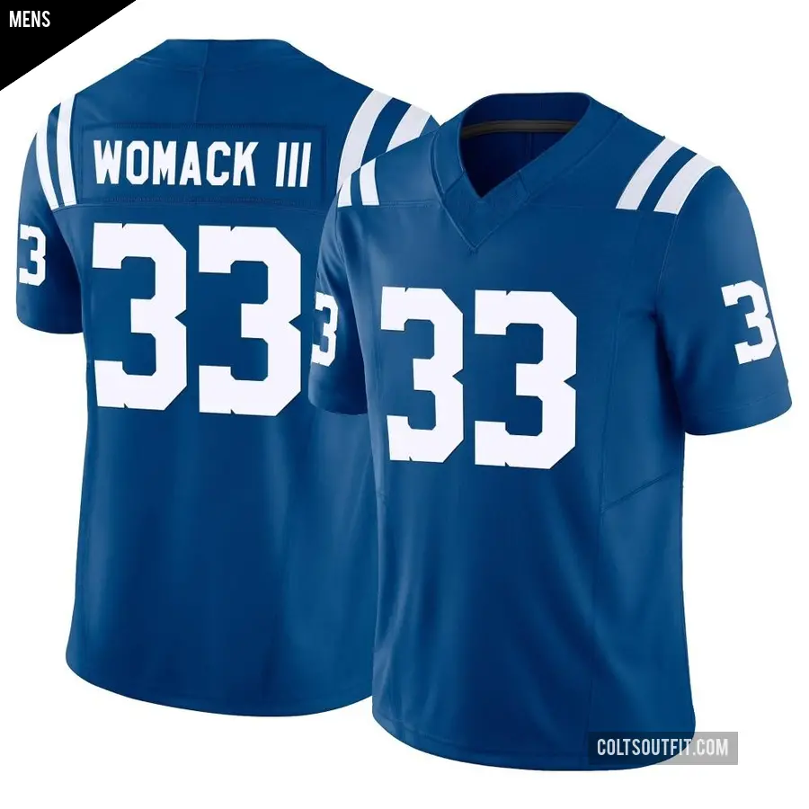 Men's Indianapolis Colts ＃33 Samuel Womack III Royal Limited Vapor F.U.S.E. Jersey