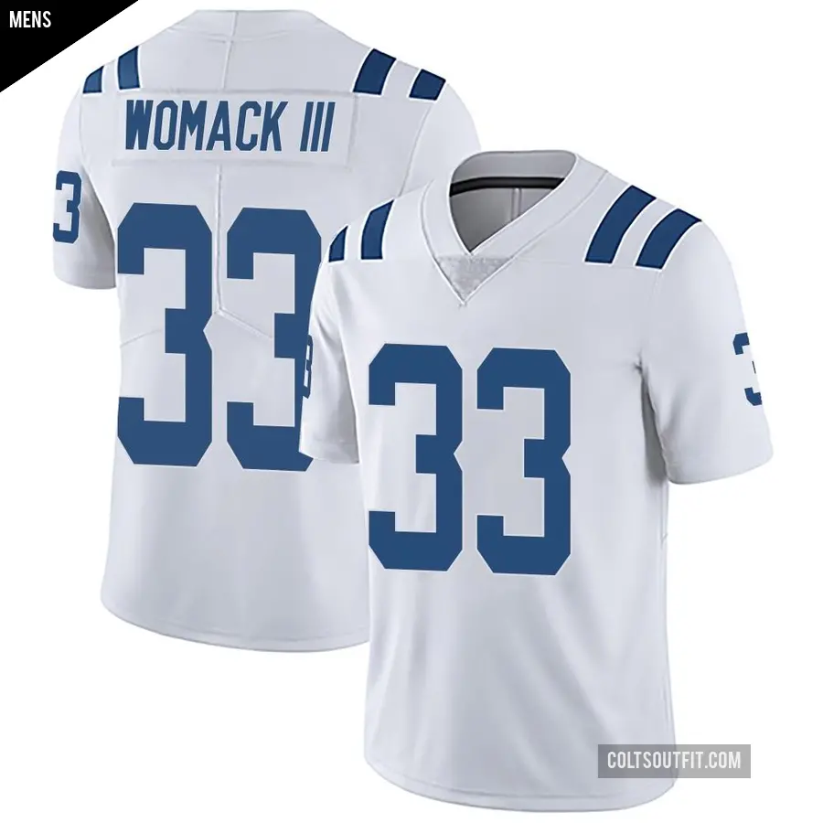 Men's Indianapolis Colts ＃33 Samuel Womack III White Limited Vapor Untouchable Jersey