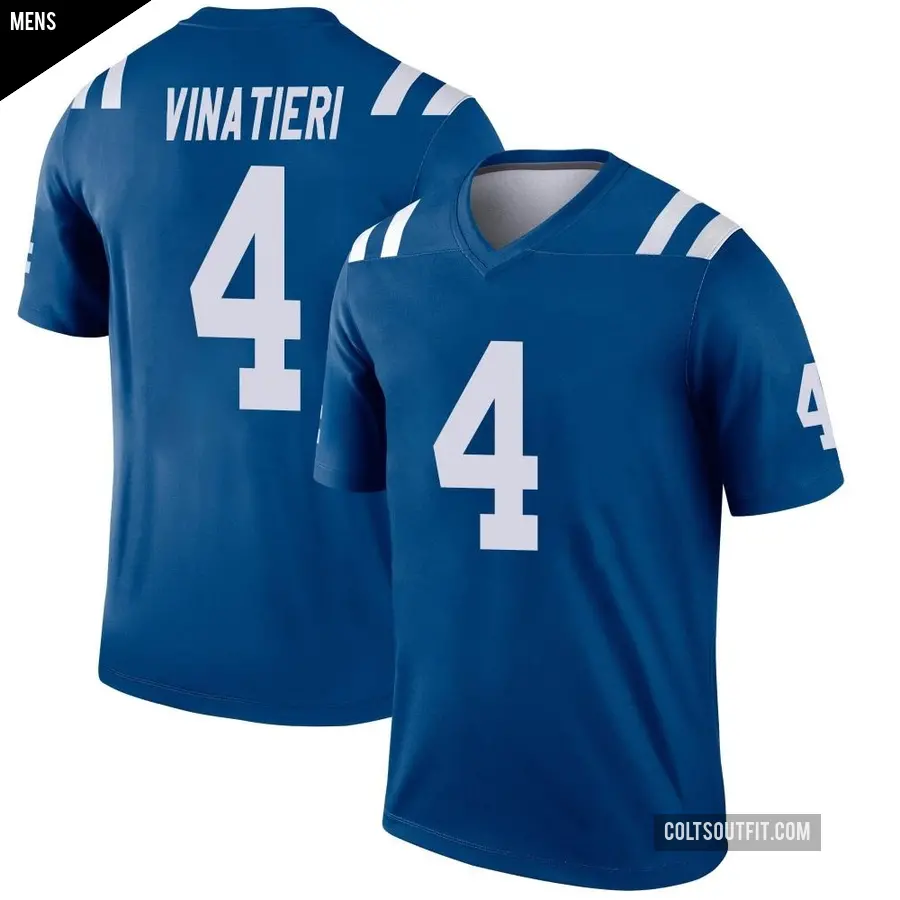 Men's Indianapolis Colts ＃4 Adam Vinatieri Royal Legend Jersey