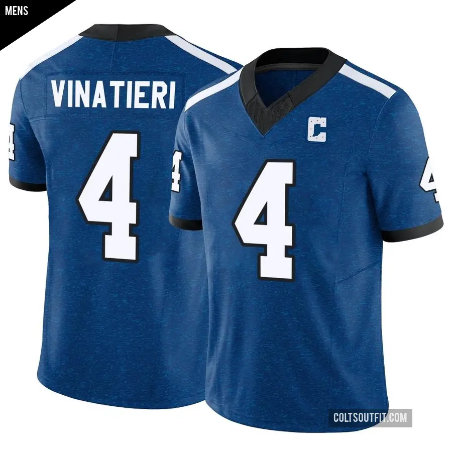 Men's Indianapolis Colts ＃4 Adam Vinatieri Royal Limited Indiana Nights Alternate Vapor F.U.S.E. Jersey