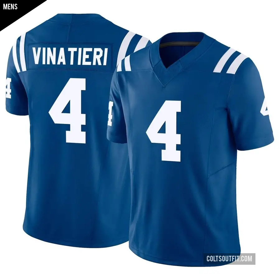 Men's Indianapolis Colts ＃4 Adam Vinatieri Royal Limited Vapor F.U.S.E. Jersey