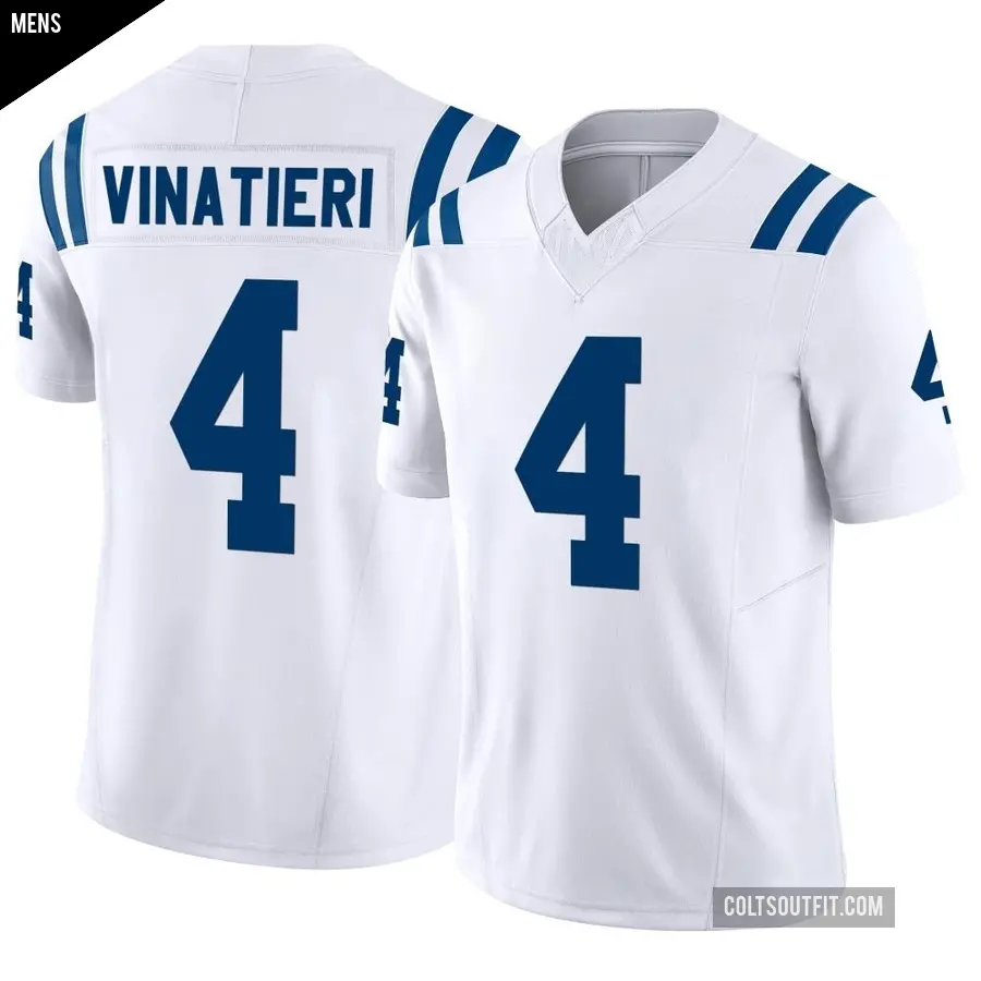 Men's Indianapolis Colts ＃4 Adam Vinatieri White Limited Vapor F.U.S.E. Jersey