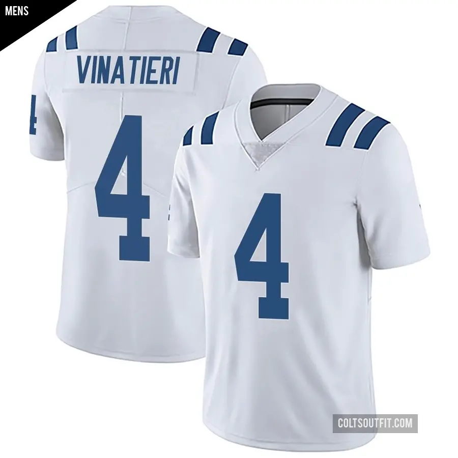 Men's Indianapolis Colts ＃4 Adam Vinatieri White Limited Vapor Untouchable Jersey