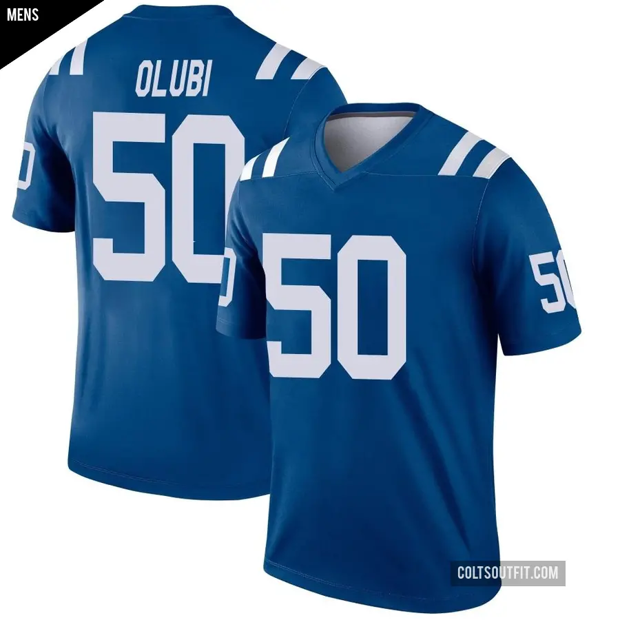 Men's Indianapolis Colts ＃50 Segun Olubi Royal Legend Jersey