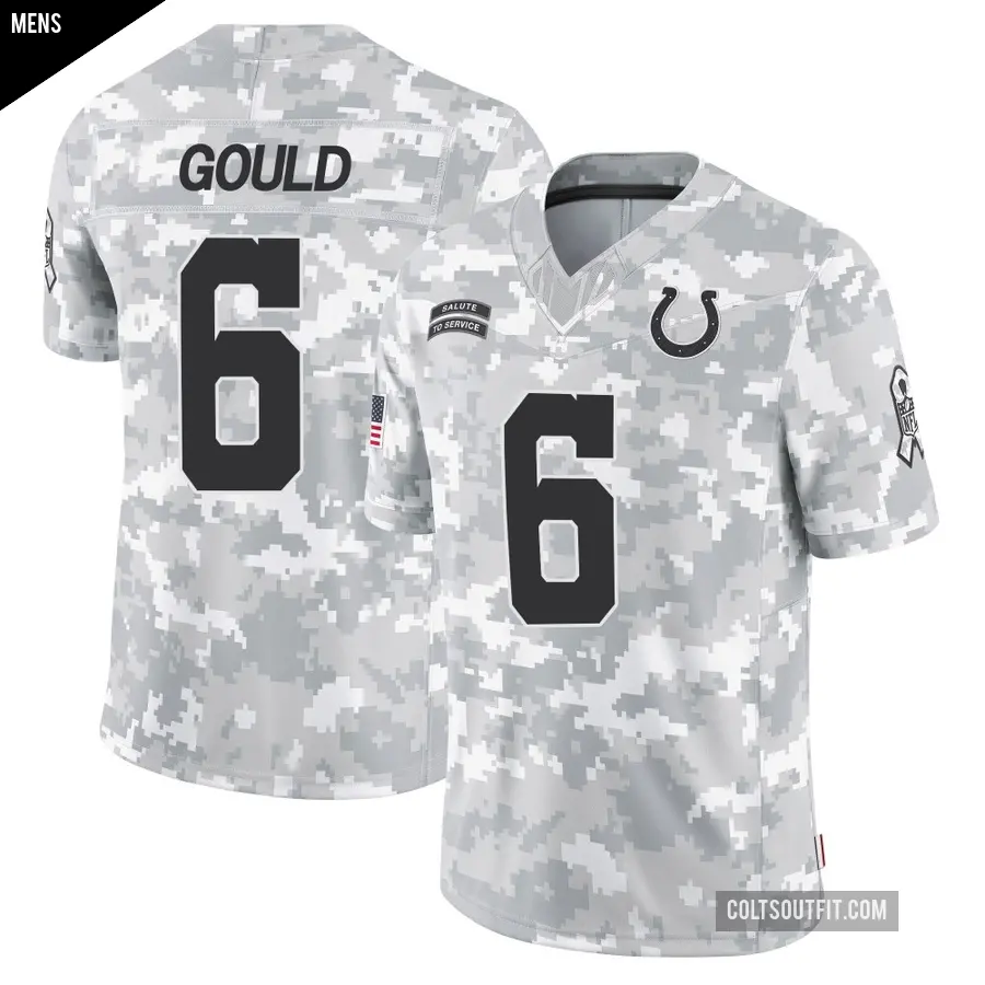 Men's Indianapolis Colts ＃6 Anthony Gould Arctic Camo Limited 2024 Salute to Service Jersey