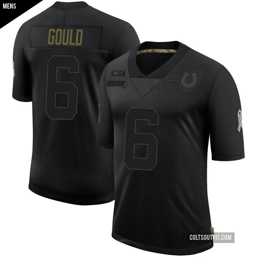 Men's Indianapolis Colts ＃6 Anthony Gould Black Limited 2020 Salute To Service Jersey