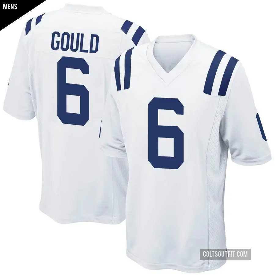 Men's Indianapolis Colts ＃6 Anthony Gould White Game Jersey