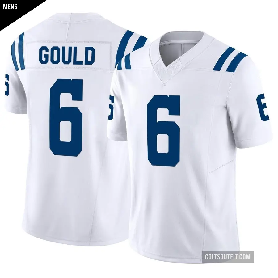 Men's Indianapolis Colts ＃6 Anthony Gould White Limited Vapor F.U.S.E. Jersey