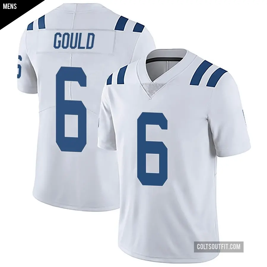 Men's Indianapolis Colts ＃6 Anthony Gould White Limited Vapor Untouchable Jersey