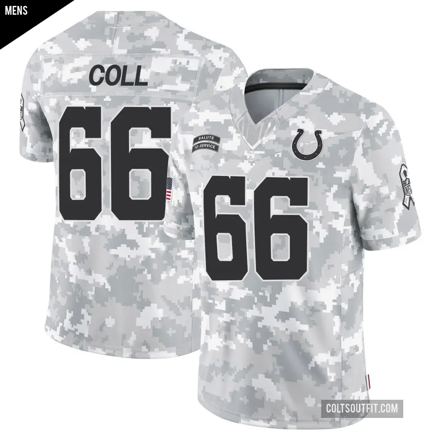 Men's Indianapolis Colts ＃66 Ryan Coll Arctic Camo Limited 2024 Salute to Service Jersey