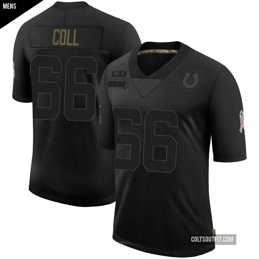 Men's Indianapolis Colts ＃66 Ryan Coll Black Limited 2020 Salute To Service Jersey