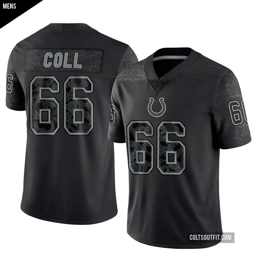 Men's Indianapolis Colts ＃66 Ryan Coll Black Limited Reflective Jersey