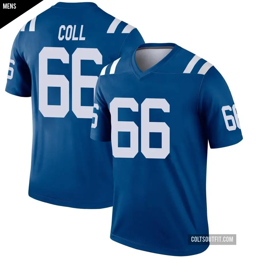 Men's Indianapolis Colts ＃66 Ryan Coll Royal Legend Jersey