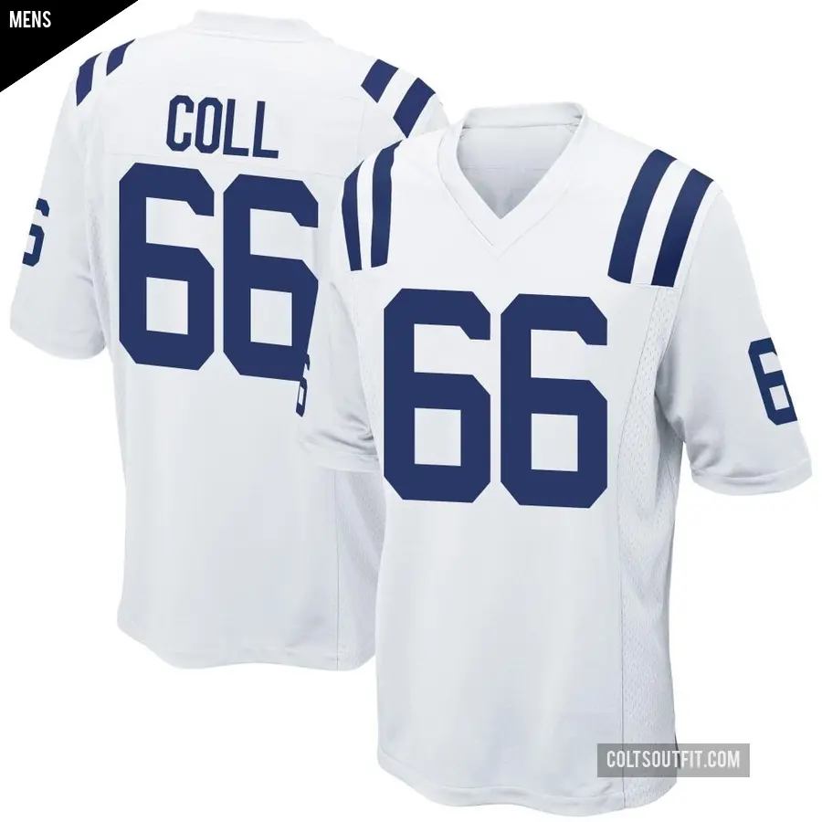 Men's Indianapolis Colts ＃66 Ryan Coll White Game Jersey