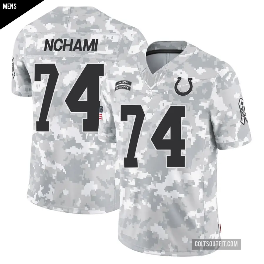 Men's Indianapolis Colts ＃74 Durell Nchami Arctic Camo Limited 2024 Salute to Service Jersey