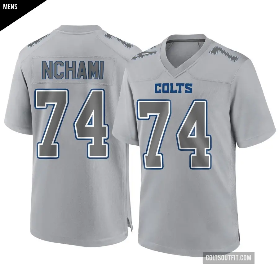 Men's Indianapolis Colts ＃74 Durell Nchami Gray Game Atmosphere Fashion Jersey