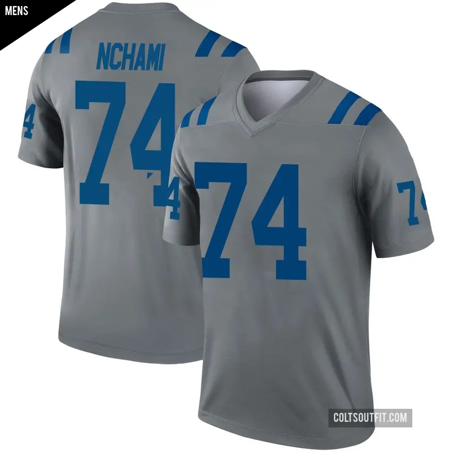 Men's Indianapolis Colts ＃74 Durell Nchami Gray Legend Inverted Jersey