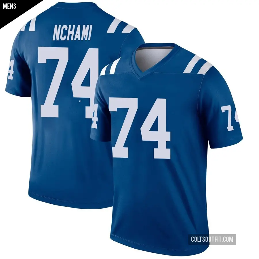 Men's Indianapolis Colts ＃74 Durell Nchami Royal Legend Jersey