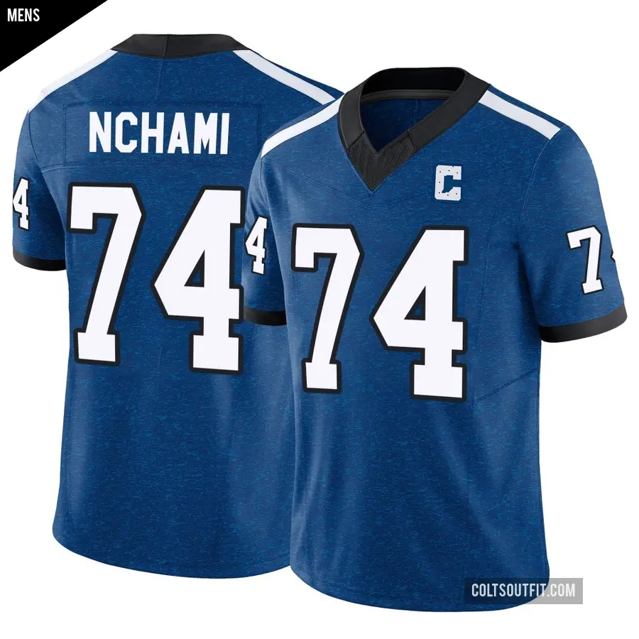 Men's Indianapolis Colts ＃74 Durell Nchami Royal Limited Indiana Nights Alternate Vapor F.U.S.E. Jersey