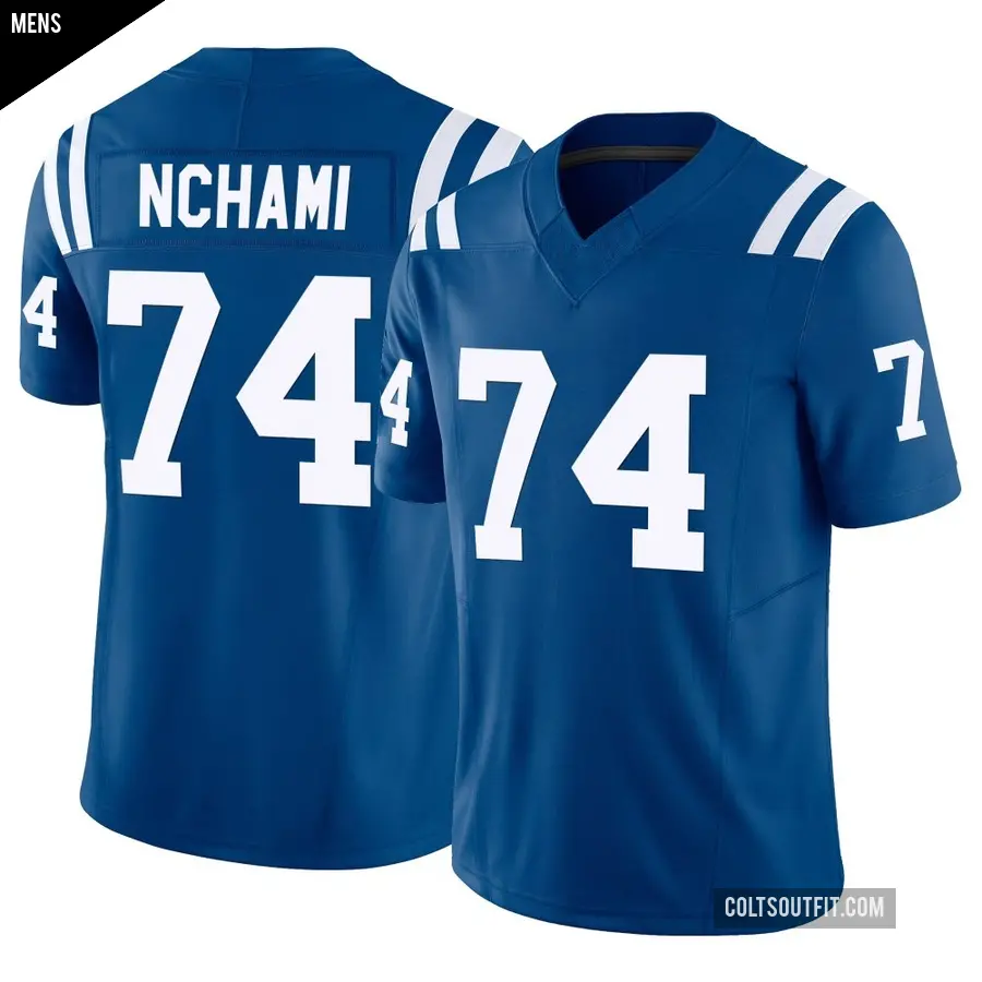 Men's Indianapolis Colts ＃74 Durell Nchami Royal Limited Vapor F.U.S.E. Jersey