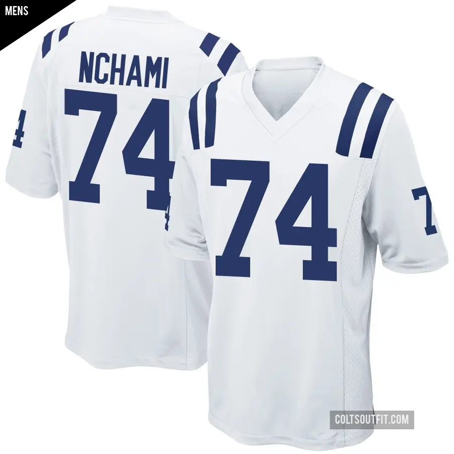 Men's Indianapolis Colts ＃74 Durell Nchami White Game Jersey