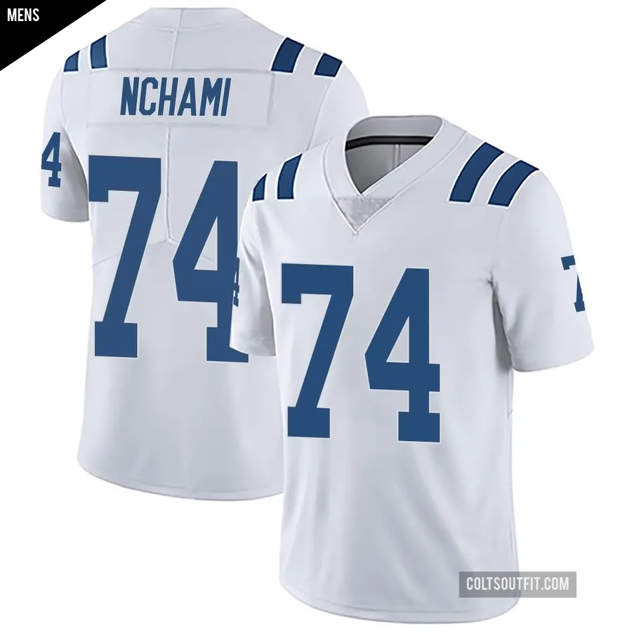 Men's Indianapolis Colts ＃74 Durell Nchami White Limited Vapor Untouchable Jersey