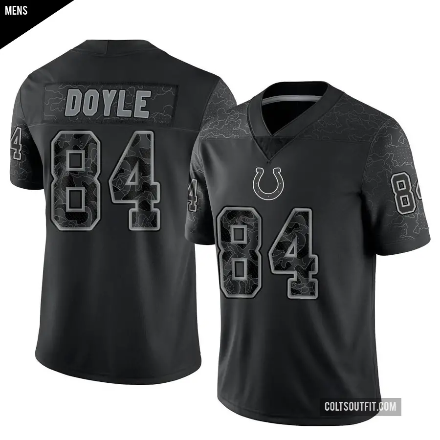 Men's Indianapolis Colts ＃84 Jack Doyle Black Limited Reflective Jersey