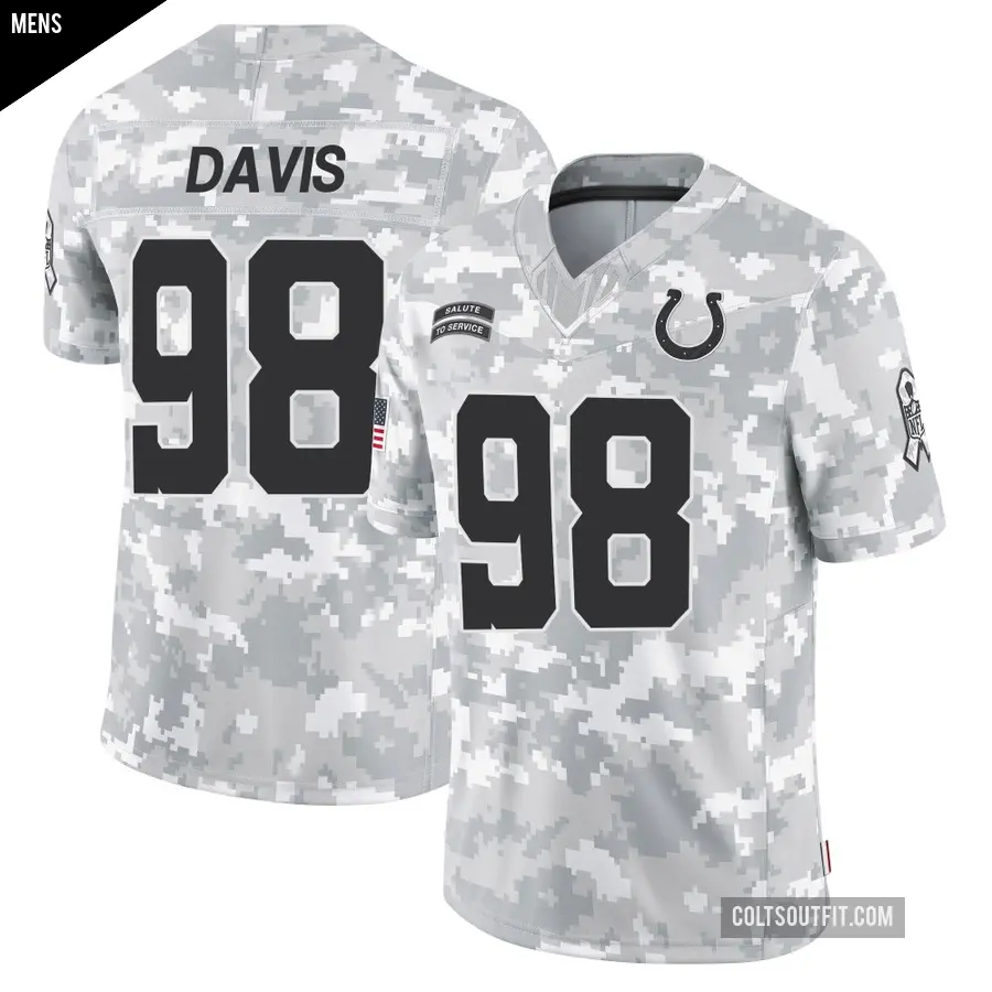 Men's Indianapolis Colts ＃98 Raekwon Davis Arctic Camo Limited 2024 Salute to Service Jersey