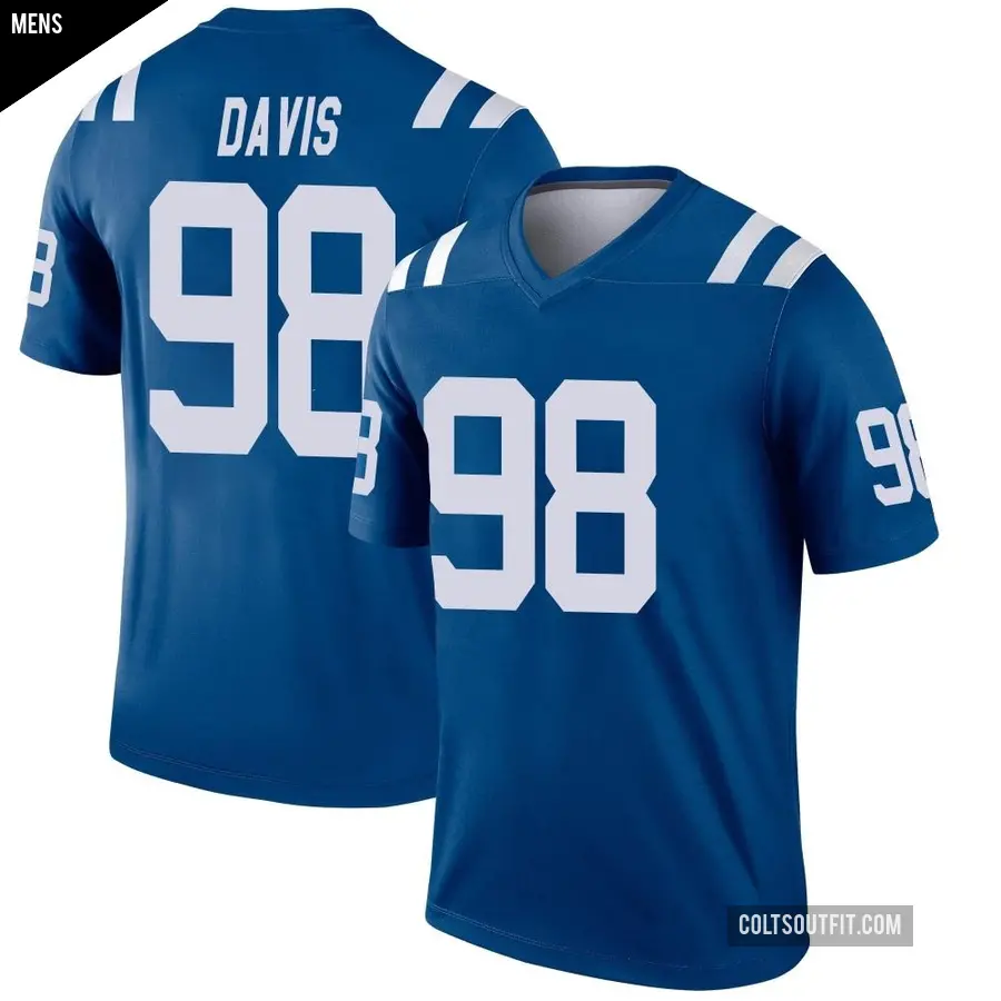 Men's Indianapolis Colts ＃98 Raekwon Davis Royal Legend Jersey