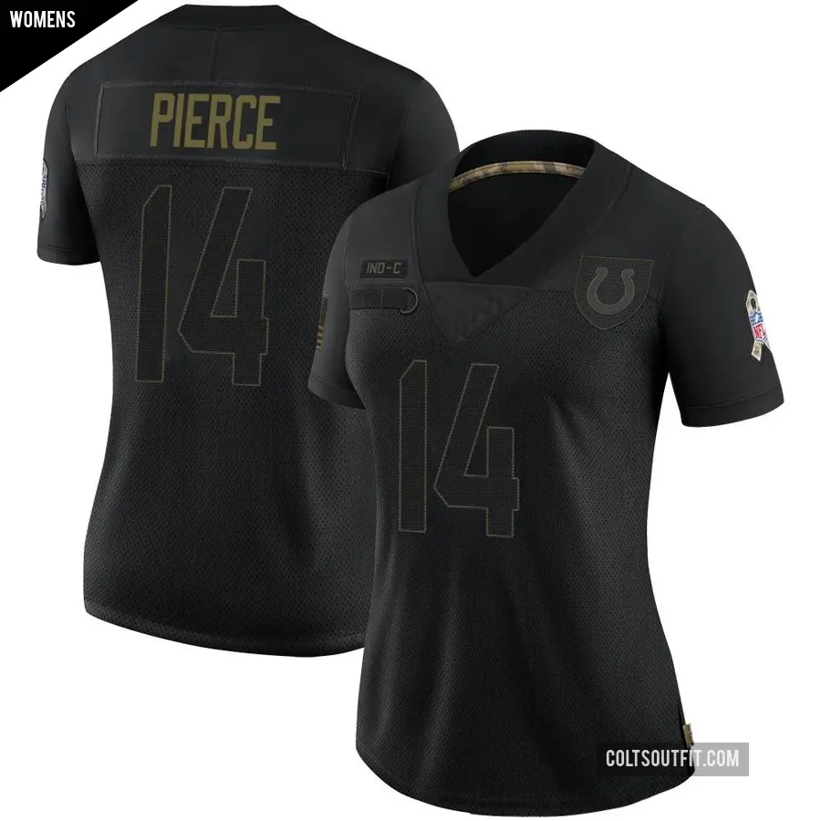 Women's Indianapolis Colts ＃14 Alec Pierce Black Limited 2020 Salute To Service Jersey