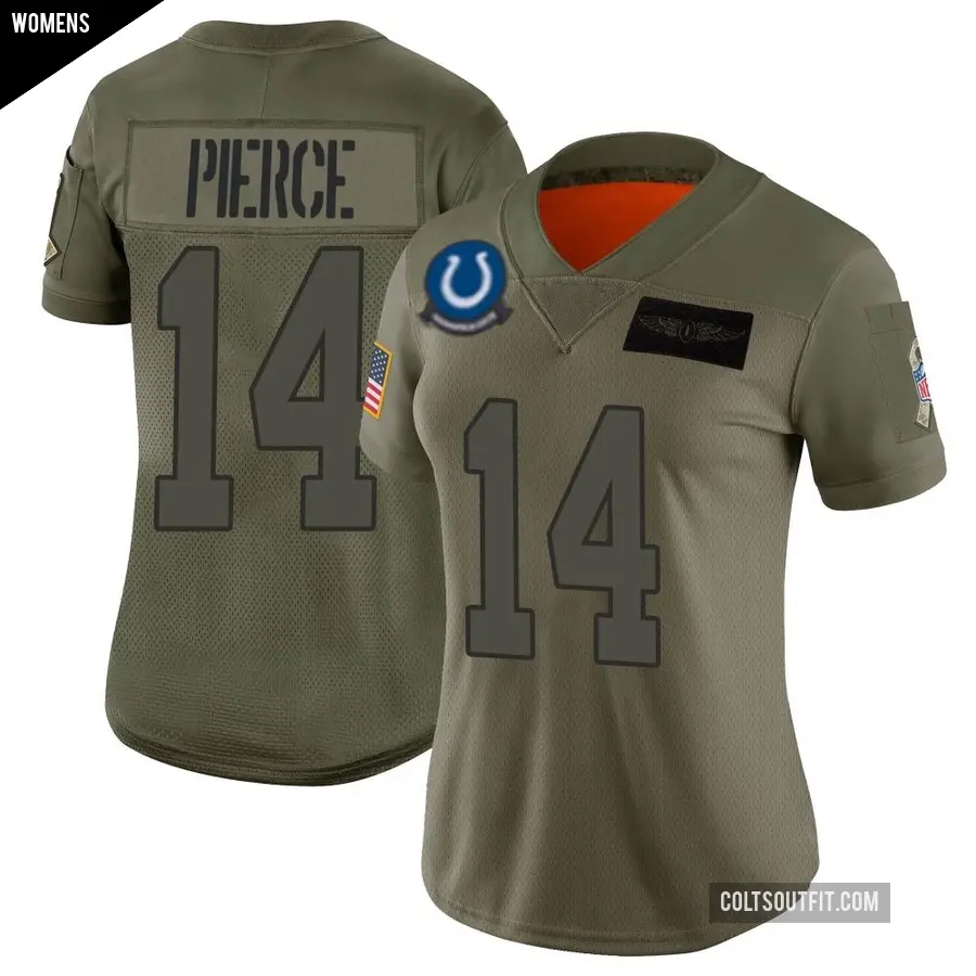 Women's Indianapolis Colts ＃14 Alec Pierce Camo Limited 2019 Salute to Service Jersey