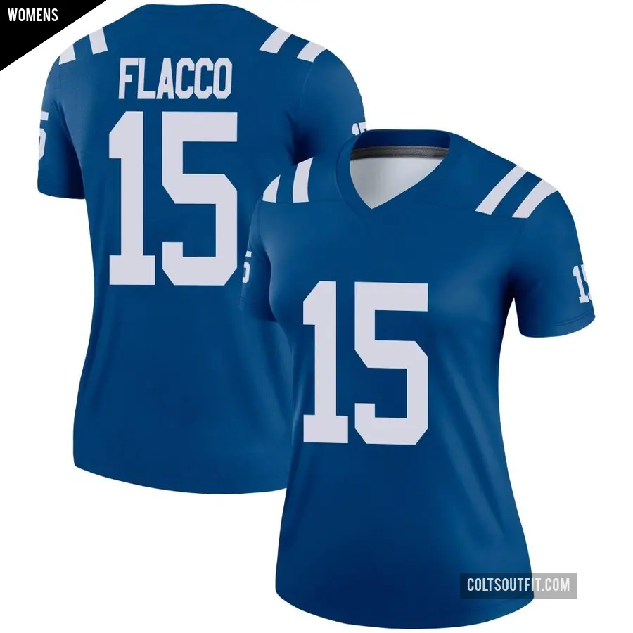 Women's Indianapolis Colts ＃15 Joe Flacco Royal Legend Jersey