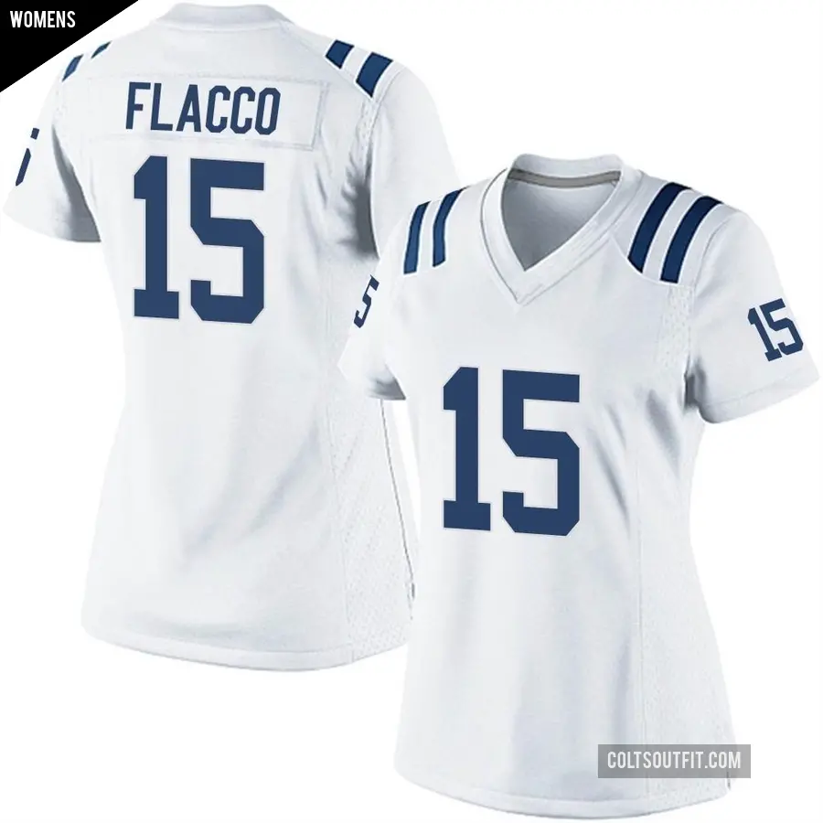 Women's Indianapolis Colts ＃15 Joe Flacco White Game Jersey